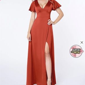 Azazie Rust Maxi Dress